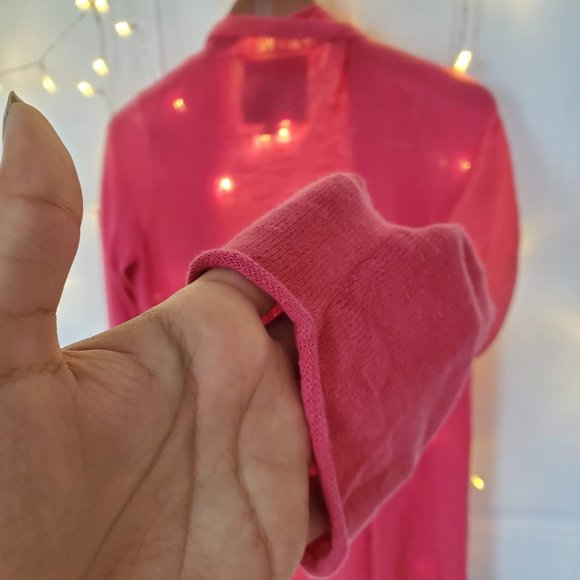 🍨 Open Front Soft Heather Magenta Cardigan - Picture 5 of 6